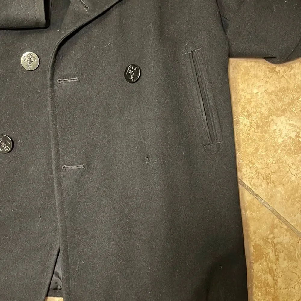Men/Womens black wool pea coat